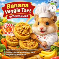 Hamtoro Banana Veggie Tart Snack Hamster Sehat - Cemilan Biskuit Pisang Sayur Kaya Serat & Vitamin