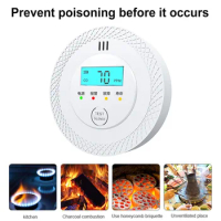 Carbon Monoxide Alarm Detector Battery Powered Smoke and Carbon Monoxide Detector Alarm LCD Display CO Detector for Home Depot