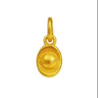 Pure 24K Yellow Gold Pendant Women 999 Gold YuanBao Necklace Pendant 1pcs