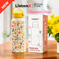 [Hàng limited chỉ hôm nay] ListonX Bình Nước Giữ Nhiệt Hoa Lá Cao Cấp | Dung tích 1000ML | Thép khôn