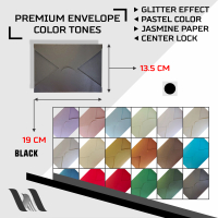 PREMIUM ENVELOPE COLOR - AMPLOP ANGPAU TEBAL WARNA 1 - JASMINE PAPER - PUTIH HITAM BIRU MERAH HIJAU 