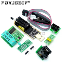 CH341A 24 25 Series EEPROM Flash BIOS USB Programmer Module + SOIC8 SOP8 Test Clip + 1.8V adapter + SOIC8 adapter DIY KIT