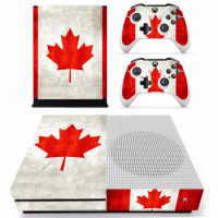 New Skin Sticker Decal For Xbox One S Console and 2 Controllers For Xbox One Slim Skins Sticker - Canada National Flag