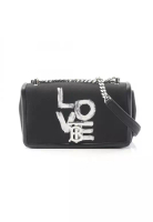 Burberry Pre-Loved Burberry chain shoulder bag canvas leather black