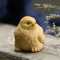 樂清黃楊木雕刻茶寵動物手把件 實木質茶玩可愛小雞小把玩擺件