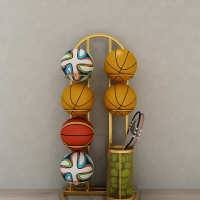 籃球收納架 球類收納架 籃球架 籃球收納架家用室內外兒童球類擺放置物架收納筐存放足球羽毛球架『TS3555』