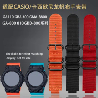 For Casio gba-800 gma-b800 ga-800 / 810 gbd-800 modified nylon watch with men's watch accessories Orange Black Military Green