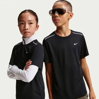 NIKE Kids Dri-Fit Miler Short Sleeve Top [IF2425-010] M Black/Reflective Silv
