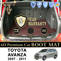 Top Carpet TOYOTA AVANZA ( 2007 - 2011 ) Car Boot Mat PU Leather Cargo Mat Trunk Carpet Boot Liner T