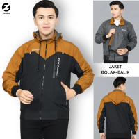 Jaket pria bolak balik tahan air dan angin