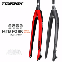 TOSEEK 26 27.5 29 Carbon Fiber Bicycle Fork,Tapered Tube Disc Brake Front Fork for Bicycle,MTB Rigid Fork,Mountain Bike Fork