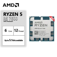 New AMD Ryzen 5 7600 R5 7600 CPU Processor 3.8 GHz 6-Core 12-Thread CPU Processor 5NM L3=32M Socket AM5 （No Cooler）