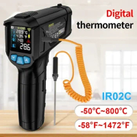 Laser Thermometers High Thermometer LCD Digital Humidity Temperature Sensor Non-contact Precision Infrared Meter Pyrometer