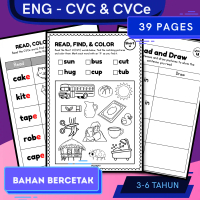 Set Worksheet Latihan Tadika & Taska Booklet A5 Buku Latihan Prasekolah ABC Nombor Mewarna Tracing S