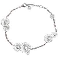 Georg Jensen 經典DAISY系列白色雛菊925純銀手鍊(白/銀色)