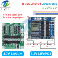 BMS 4S 3.2V 3.7V 30A LiFePO4 / Lithium Battery Charge Protection Board 12.8V 14.4V 18650 32650 Battery Packs With Balance