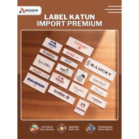 (100 PCS) Katun Import Custom Import Label Hijab Baju Gamis Distro Kaos Dress Boneka Bantal Celana