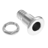 1pc 1-Inch Hose Barb Marine Stainless Steel Corrosion Resistance Boat Outlet Drain Joint Yacht Kayak Thru Hull Connector Fitting