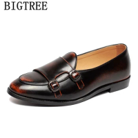 Formal Shoes Men Classic Monk Strap Shoes Loafers Men Moda Italiana Coiffeur Wedding Dress Party Shoes Men 2024 Slip On Pria