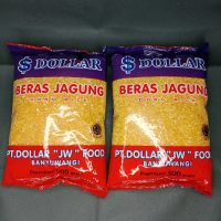 dua bungkus / 1 kg beras jagung dollar super pulen,  beras jagung dollar