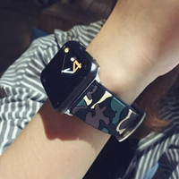 錶帶momo優品蘋果apple watch3手錶帶迷彩腕帶iwatch1/2硅膠錶帶潮女 全館免運