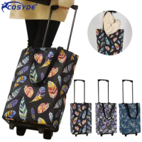 New Folding Shopping Bag Women's Big Pull Cart Shopping Bags For Organizer Buy Vegetables Trolley Bags On Wheels The Market