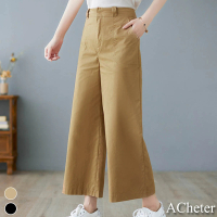 【ACheter】日系高腰棉麻西裝八分寬褲#112170現貨+預購(2色)