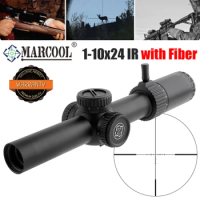 Marcool 1-10x24 IR Scope for Hunting LPVO SFP Rifle Scope Fiber Reticle Tactical Optics Sight Fits Airsoft .223 .308