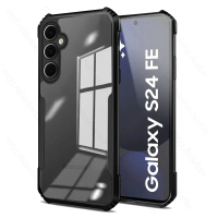เคส Samsung S24 FE 5G, เกราะอะครีลิคใส, กันกระแทก, ฝาครอบป้องกันเลนส์, เข้ากันได้กับ Galaxy S24FE, S