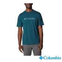 【Columbia 哥倫比亞 官方旗艦】男款-CSC Basic Logo™短袖上衣-孔雀藍(UJO15860PC/HF)