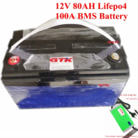Brand 12V 80AH Lifepo4 100A BMS Battery Pack for Motor Boat RV Solar Energy Yacht solar light Golf Car UPS Lithium Battery +10A