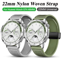 Nylon Woven Strap for Huawei Watch GT4 GT3Pro Magnetic Buckle Sports Band 22mm Bracelet for Huawei GT4 46mm Watch 4 3 Strap