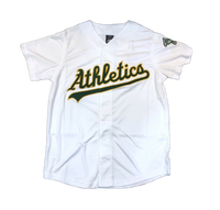 【滿2件再95折】【毒】MLB OAK 奧克蘭運動家 經典款 LOGO 白色 棒球球衣
