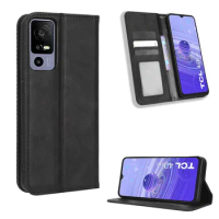 For TCL 40R 5G T771A Retro Leather Case Wallet Book Flip Magentic Full Cover For TCL 40R 5G Phone Funda Bag TCL 40 R 5G 6.6"