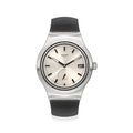 SWATCH UNAVOIDABLE SISTEM51 42mm 中性機械自動上鏈錶 黑色皮革錶帶