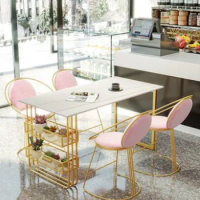Nordic dining table slate marble table reception negotiation table milk tea shop dining table and chairs