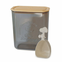 小禮堂 Snoopy 透明塑膠密封罐附造型匙 2200ml (灰款)