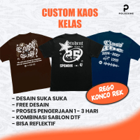 Kaos Kelas Custom Satuan | Sablon Reflektif Menyala | Kaos Komunitas Event DTF Premium