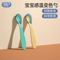 2025 Oberni Temperature-Sensitive Color-Changing Spoon Heat-Resistant Baby Feeding Spoon Anti-Scald 