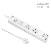 SANLUX台灣三洋 超安全USB轉接延長電源線-6座單切(SYPW-X612A)