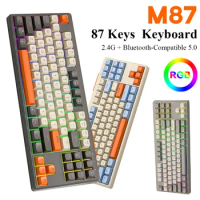 M87 Mechanical Keyboard Hot-Swappable Keyboard Bluetooth-Compatible 2.4G Wireless Keyboard RGB Lighting Effect Gamer Keyboard