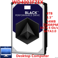 New Original HDD For WD Brand Black 4TB 3.5" SATA 6 Gb/s 64MB 7200RPM For Internal Hard Disk For Desktop HDD For WD4003FZEX