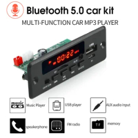 12V 5V 50W Amplifier Bluetooth 5.0 MP3 Decoder Board Wireless Music Player Audio Modul USB TF AUX FM Radio For Speaker Handsfre