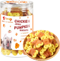 Dog Treats Chicken Wrapped Biscuits Pumpkin Sticks Rawhide Free Soft Chewy w/Taurine Dog Training Tr