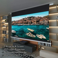 XSTROMSON 92''100''110" Ceiling-Recessed Electric ALR Screen for Ultra Short Throw Projectors