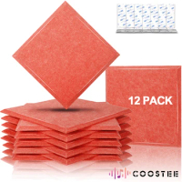 12pcs 30*30cm Noise Insulation Acoustic Panels Ceiling Square Panel Self-Adhesive Sound Proofing Sound Isolator Home Accessories