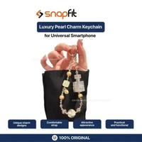 SNAPFIT Phone Lanyard Keychain SNAPFIT Luxury Pearl Charm Keychain Crystal Beaded Phone Chain Gantun