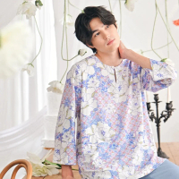 Arjuna Kurta, ผู้ใหญ่มุสลิม, ลายดอกไม้เล็ก ๆ , เสื้อเชิ้ตคอปกบางสบาย, เหมาะสำหรับชุดลำลอง, รายวันและ