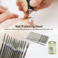 10Pcs Tornado Flame Nail Drill Bits Diamond Cutters for Manicure Cuticle Clean Burr Dia-mond Mill Nails Accessories Tool