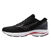 【MIZUNO 美津濃】Wave Prodigy 6 男 慢跑鞋 寬楦 彈力 支撐 緩震 美津濃 黑 紅(J1GC241052)